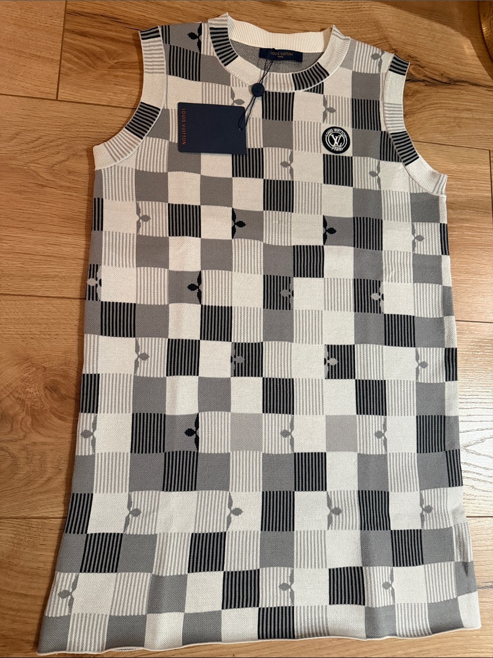 Louis Vuitton Black & White monogram Knit dress